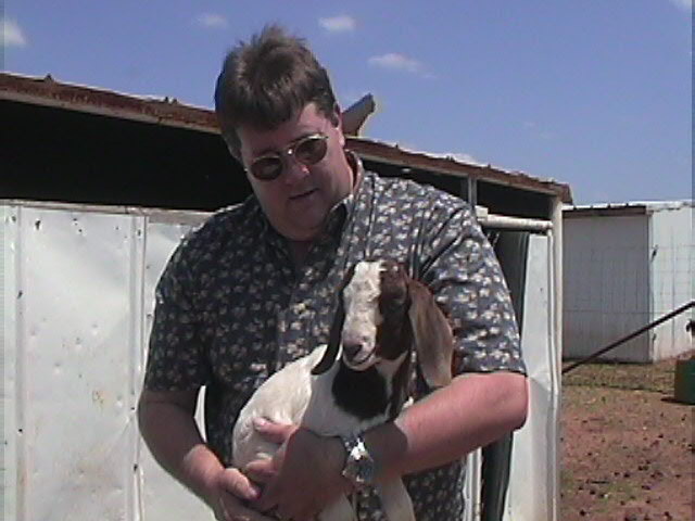 James Meadows and his goat